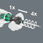 Kraftform Turbo bit-holding screwdriver handle with Rapidaptor quick-release chuck, 1 / 4" x 146 mm