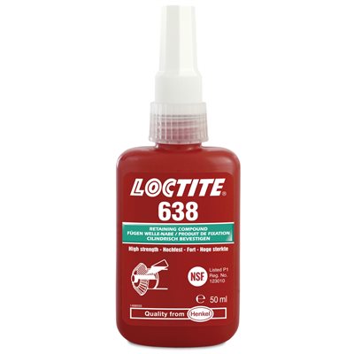 Loctite #638 Retaining Compound High Strenght General Purpose-Green 50 ml Temps de séchage 5 minutes
