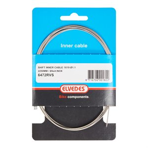 Elvedes Shift Inner Cable 4 000mm 31 wires Slick Stainless Ø1,1mm with N-nipple Ø4,5x4,5 Shimano, Sram