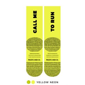 Pacific & Co. Sublimated CALL ME Neon Yellow Socks S / M