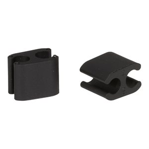 Cable clips duo 5,0mm / 5,0mm plastic black 50 / pces