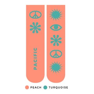 Pacific & Co. Knitted PEACE Peach Socks S / M