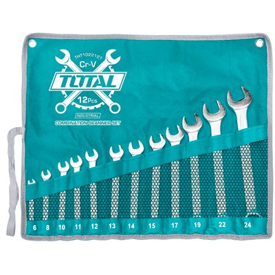 Total Tools 12 pieces (6-24 mm) combination spanner set